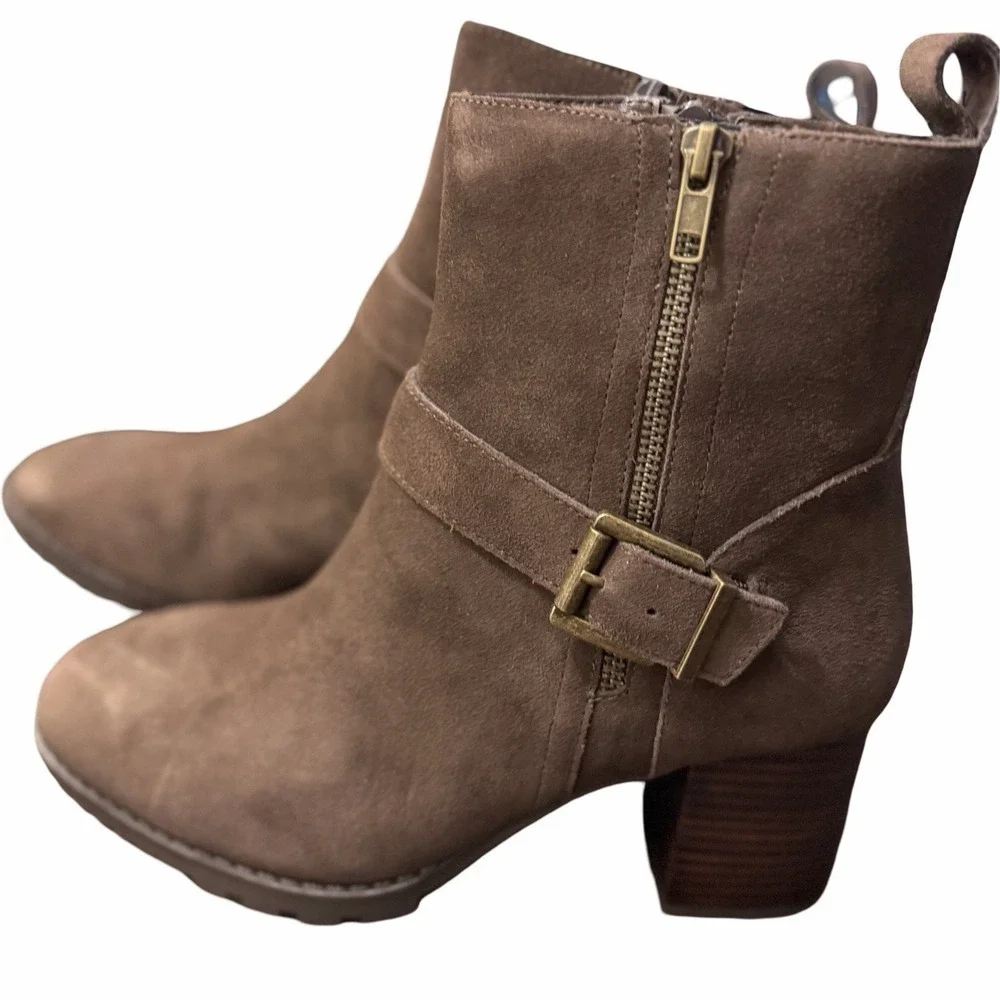 NEW Blondo Women's Talyn Java Suede Waterproof Ankle Boots Size 10M